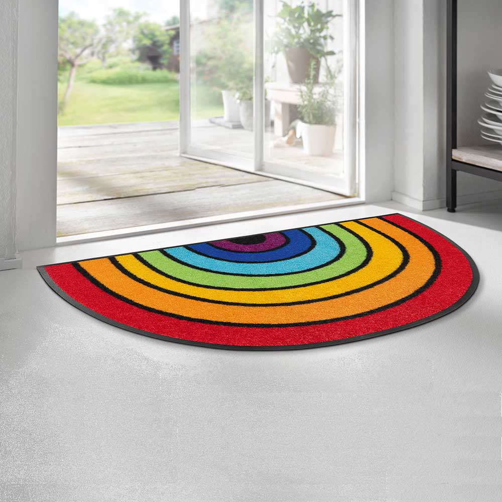 Kleen-Tex wash+dry Fußmatte Design Round Rainbow 50 BIENENKORB24 x cm - Wohndesign-Shop – 85